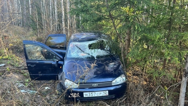 На автодороге «Поветлужье» в Марий Эл легковая машина вылетела в кювет