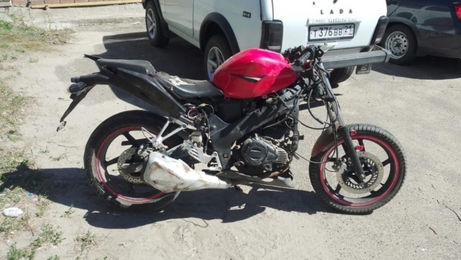 В Волжском районе перевернулся мотоциклист без водительских прав